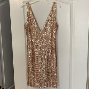 Sequin gold dress
